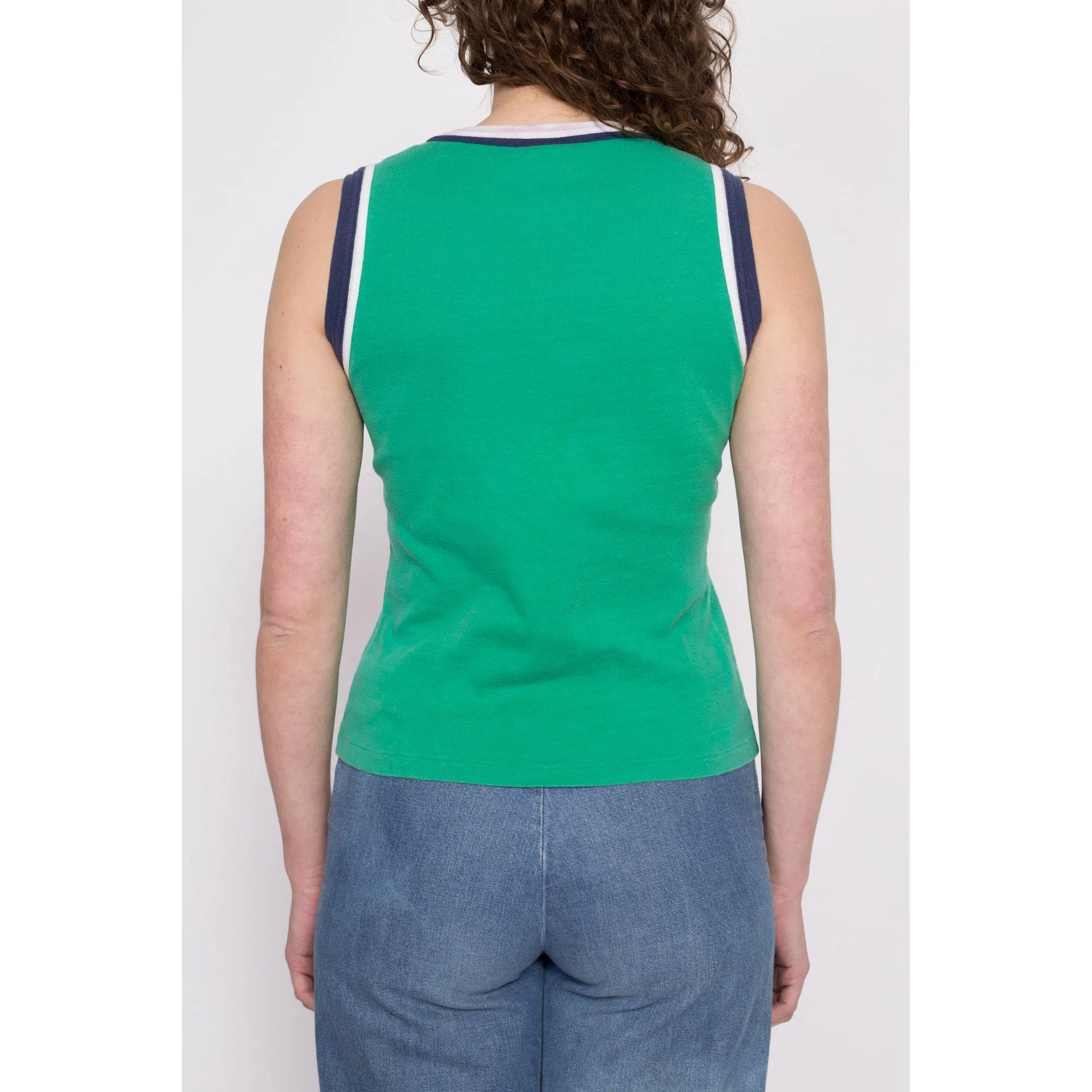 70s Green Ringer Tank - Medium