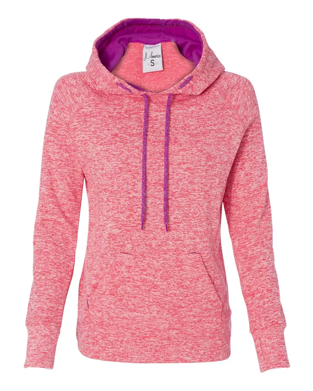 8616 J. America - Women's Cosmic Poly Contrast Hooded Pullover Sweatshirt SKU: 8616