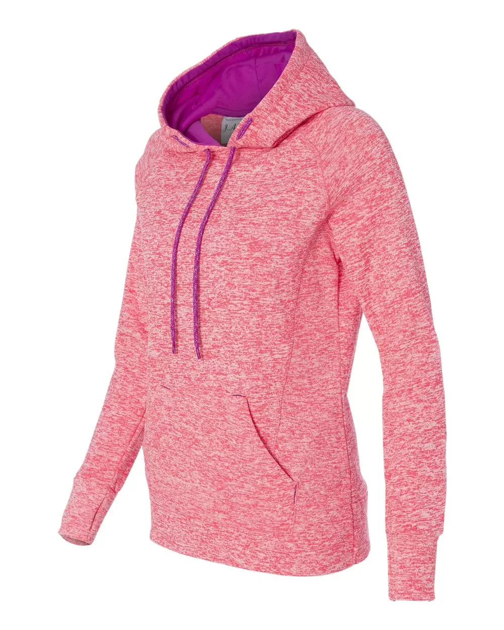 8616 J. America - Women's Cosmic Poly Contrast Hooded Pullover Sweatshirt SKU: 8616