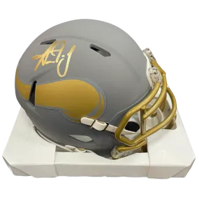 Aaron Jones Autographed Minnesota Vikings Slate Mini Helmet