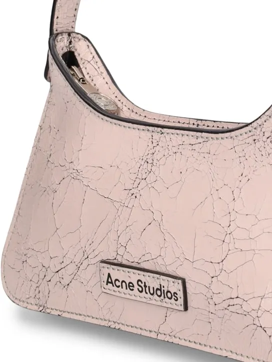 Acne Studios   Micro Platt crackle leather shoulder bag 