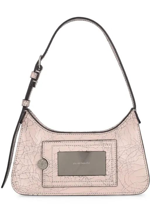 Acne Studios   Micro Platt crackle leather shoulder bag 