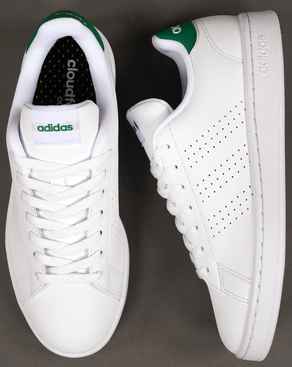 Adidas Advantage Trainers White Green