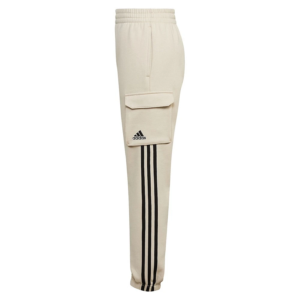 adidas Boy's 3-Stripes Fleece Cargo Joggers