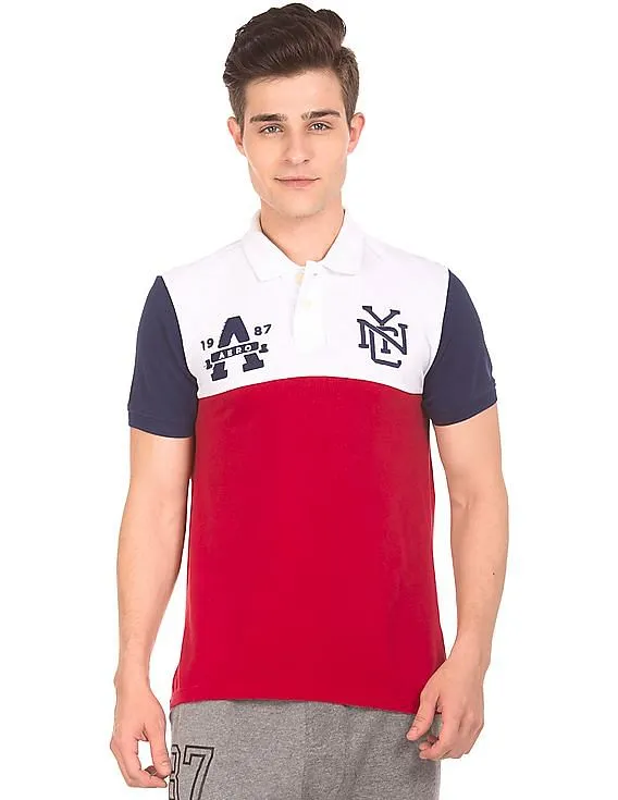 Aeropostale Colour Block Pique Polo Shirt