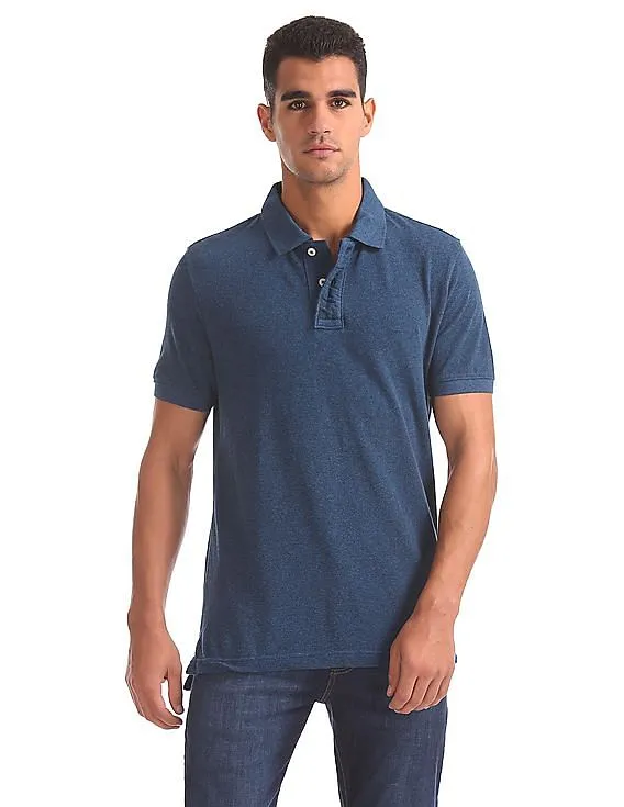 Aeropostale Regular Fit Heathered Polo Shirt