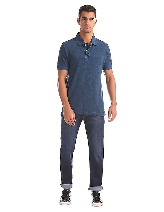 Aeropostale Regular Fit Heathered Polo Shirt