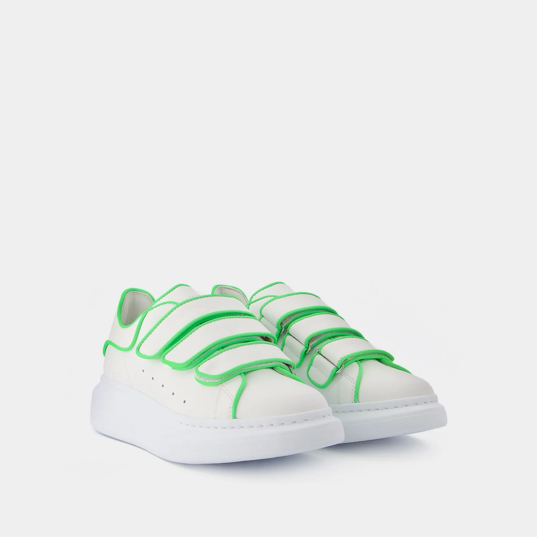 Alexander McQueen  Oversize Sneakers in White/Green Leather