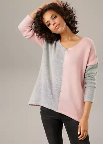 Aniston Colourblock Knitted Jumper | Grattan