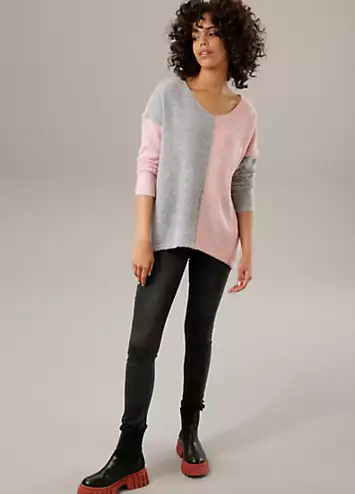 Aniston Colourblock Knitted Jumper | Grattan