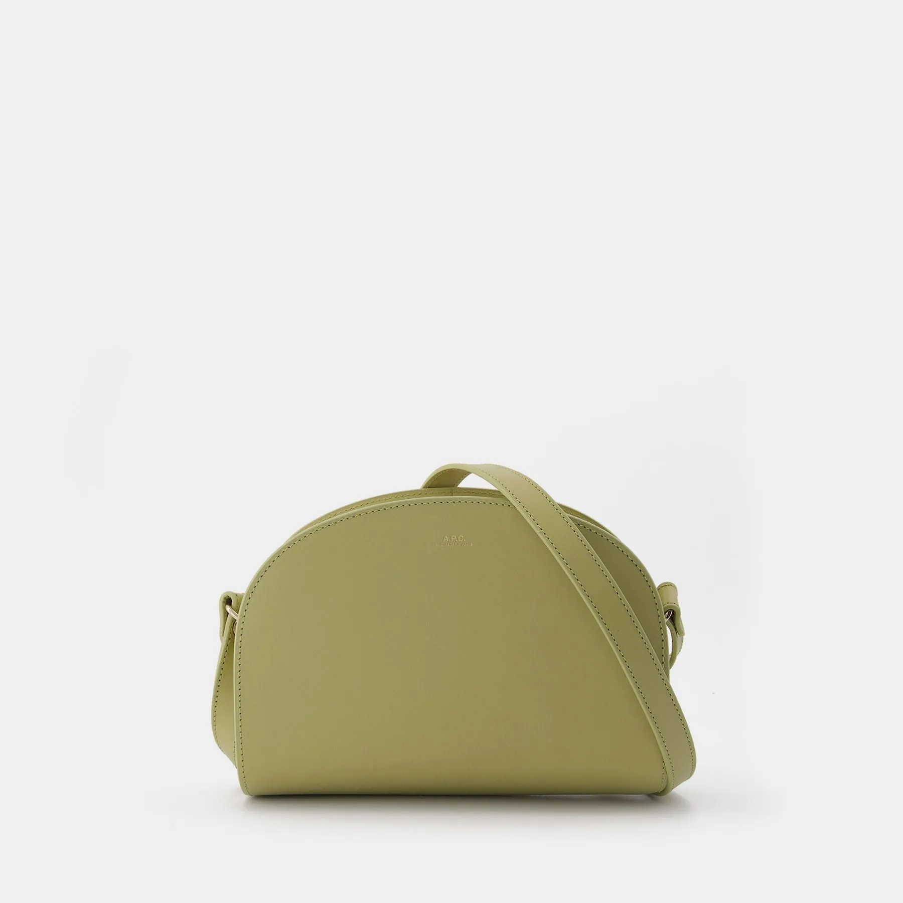 A.P.C.  Demi-Lune Bag in Green Leather