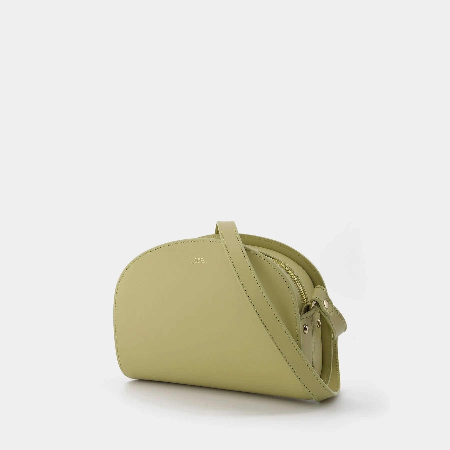 A.P.C.  Demi-Lune Bag in Green Leather