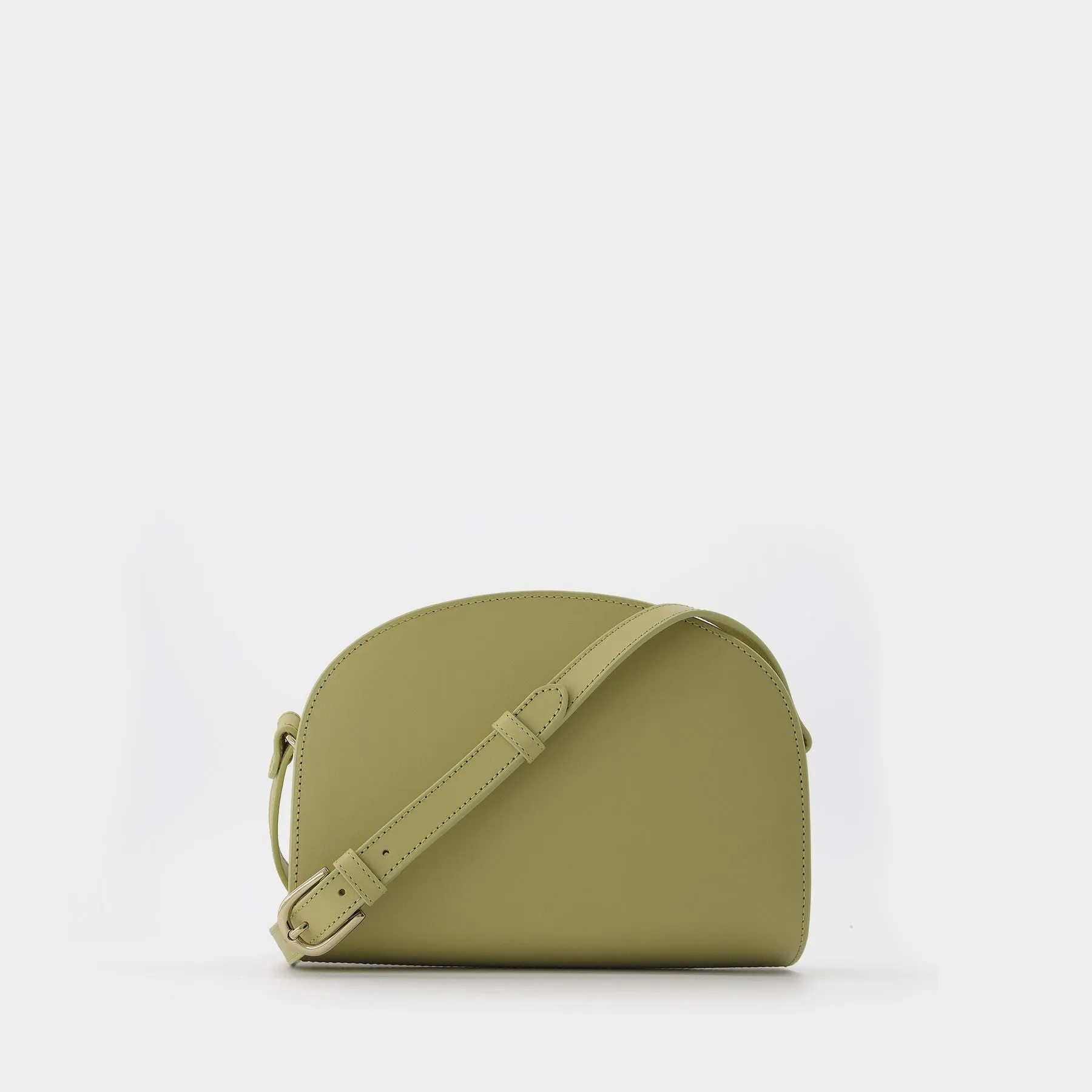 A.P.C.  Demi-Lune Bag in Green Leather