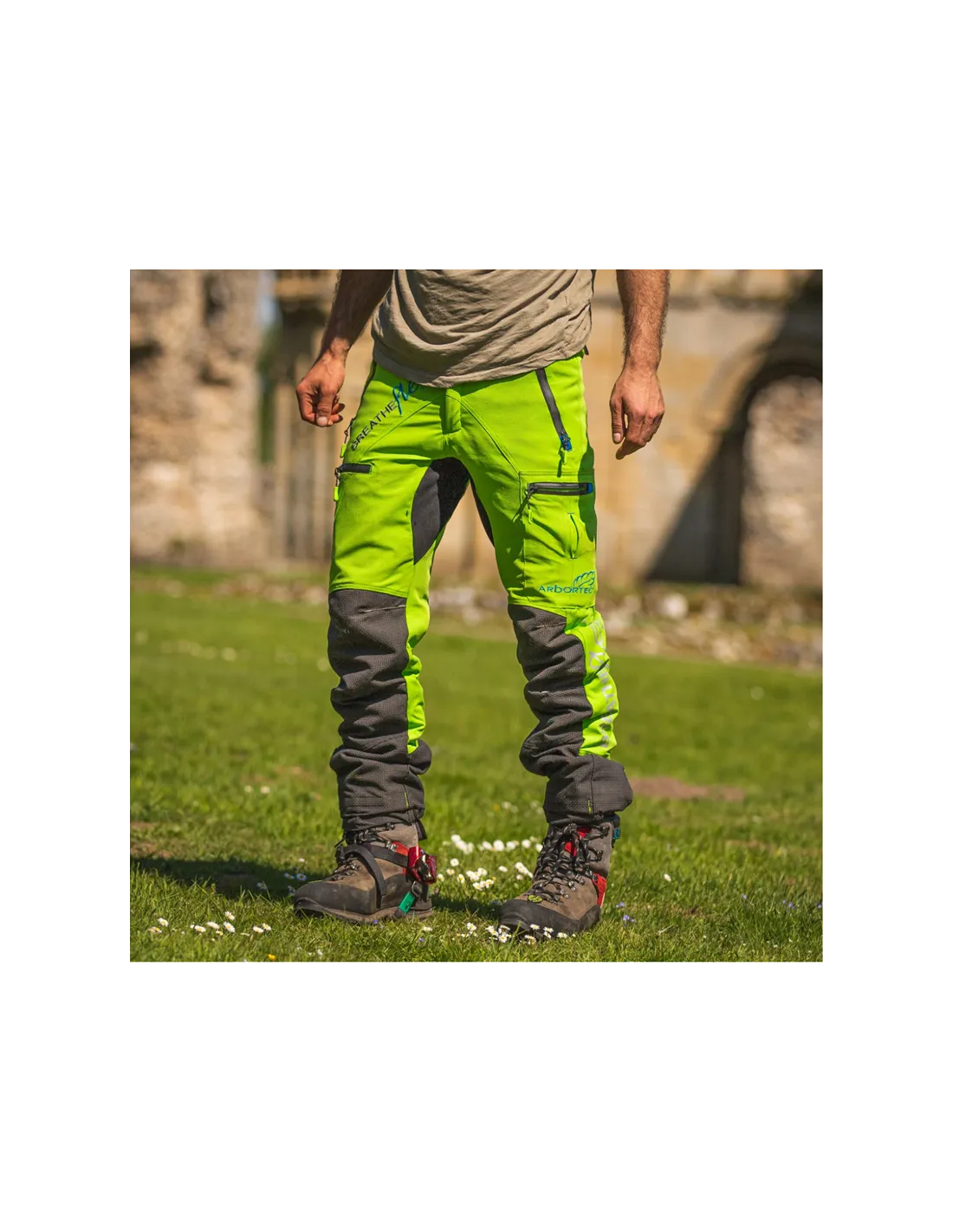 Arbortec - AT4070 Breatheflex Pro Class 1 Chainsaw Trousers Lime Green - 2020ppe Size XS Leg Size Reg Leg