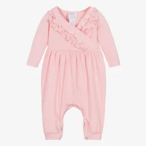 Baby Girls Pale Pink Cotton Romper