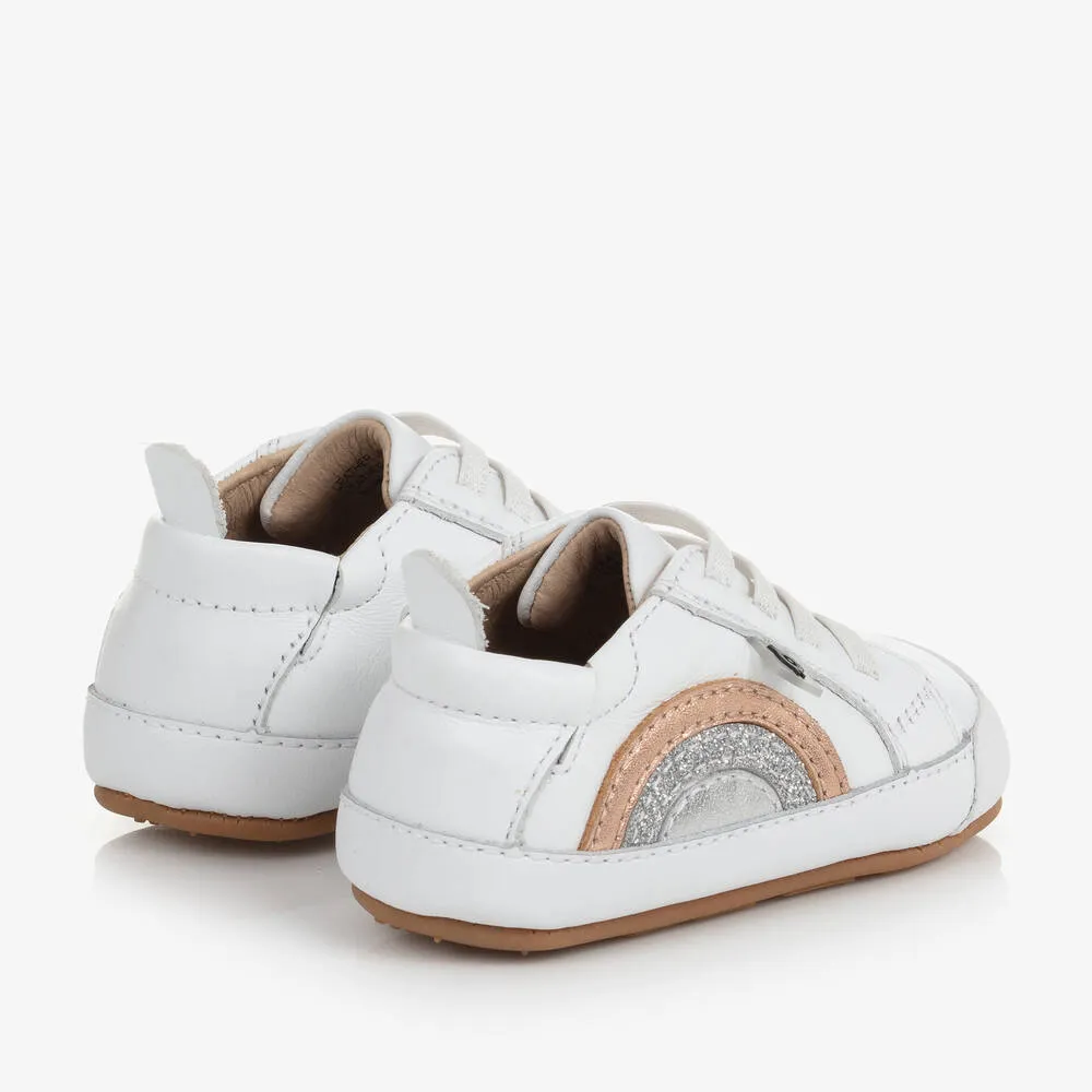 Baby Girls White Leather Trainers