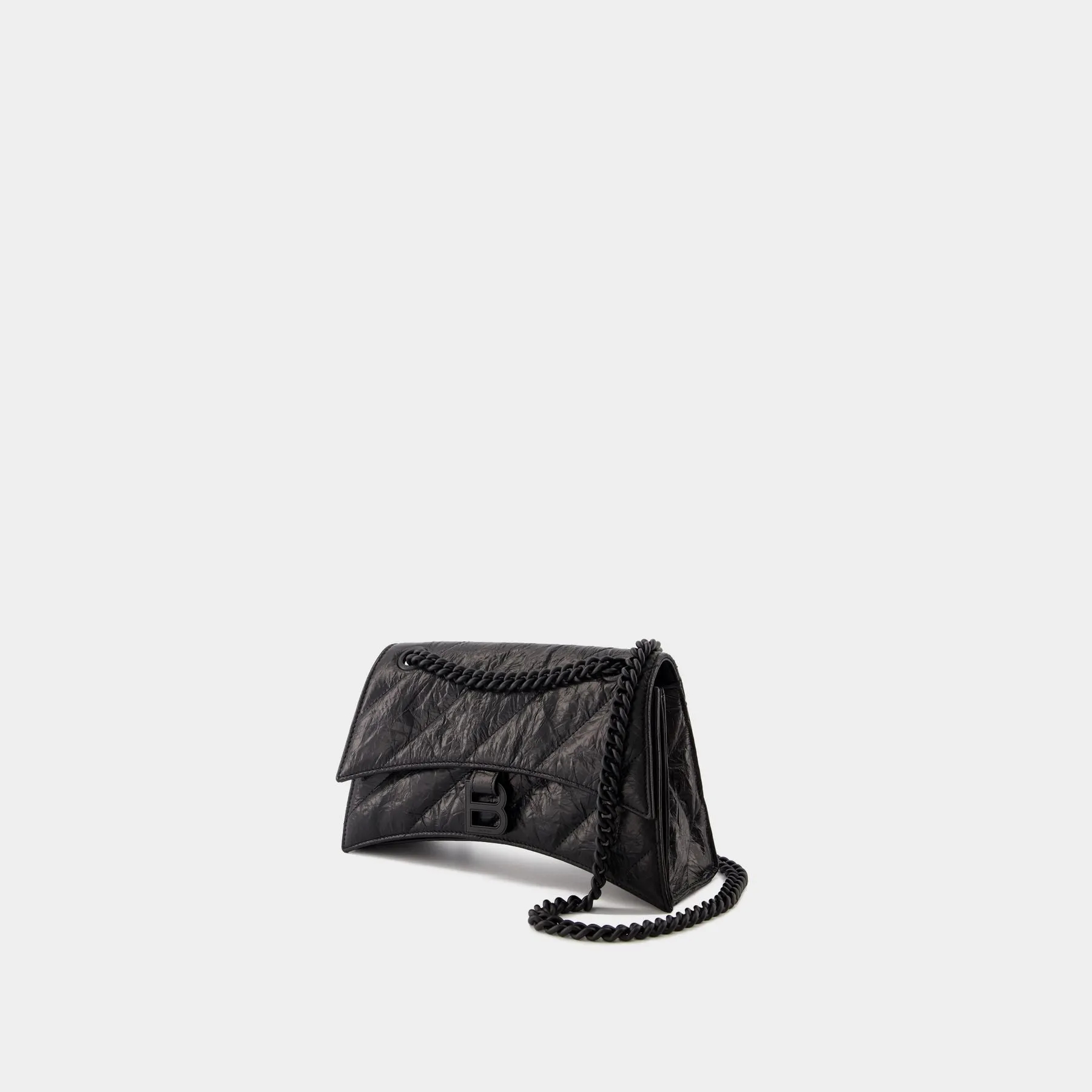 Balenciaga  Crush Chain S Shoulder Bag - Balenciaga - Leather - Black