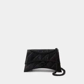 Balenciaga  Crush Chain S Shoulder Bag - Balenciaga - Leather - Black