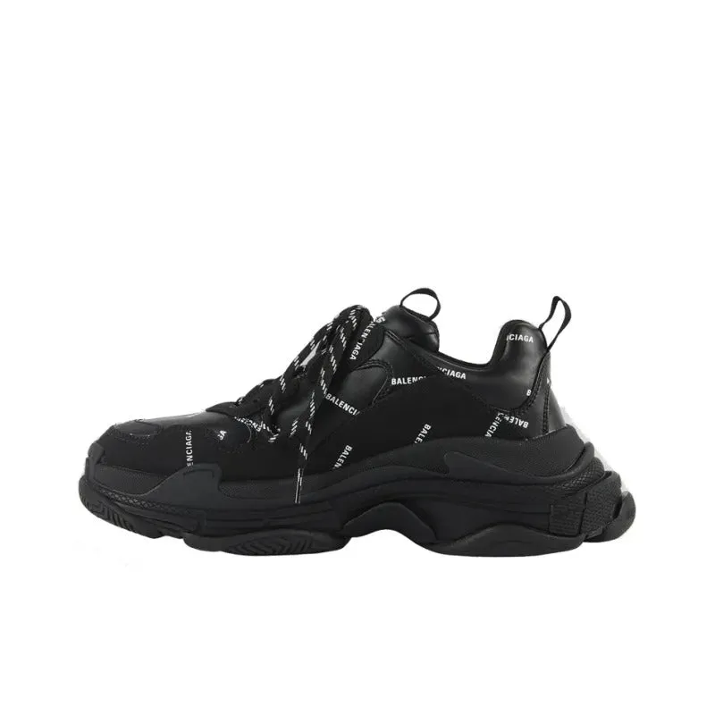     Balenciaga   Triple S Fabric And Leather Simple And Stylish Low-top Sneakers