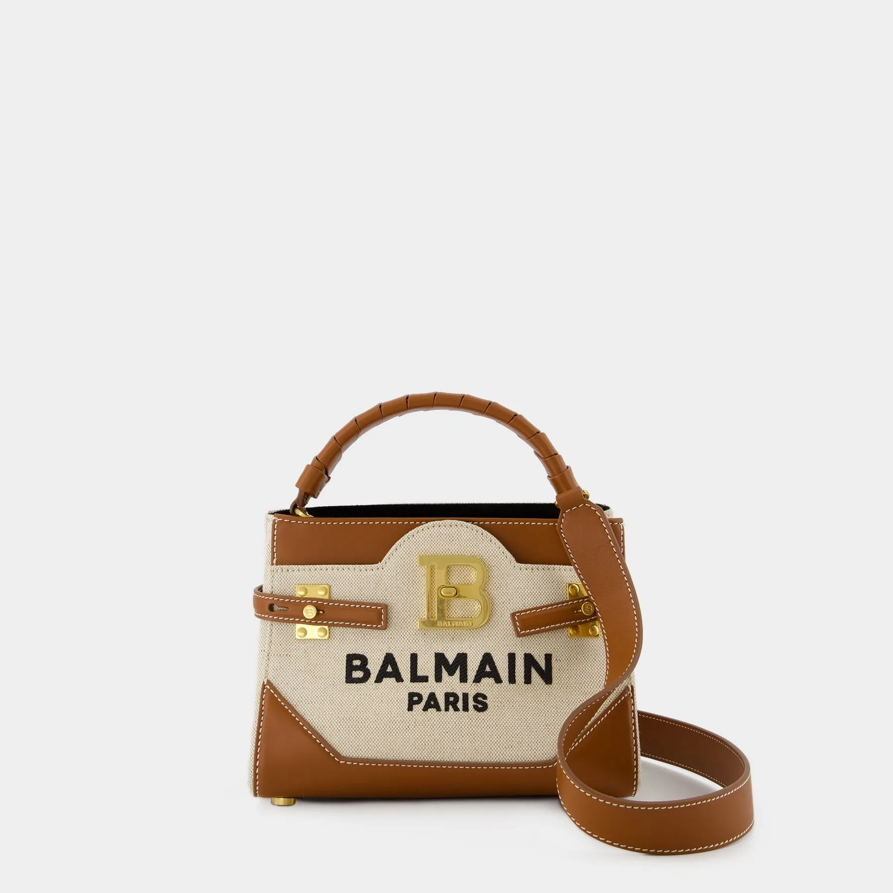 Balmain  Bbuzz 22 Shoulder Bag - Balmain - Canvas - Beige