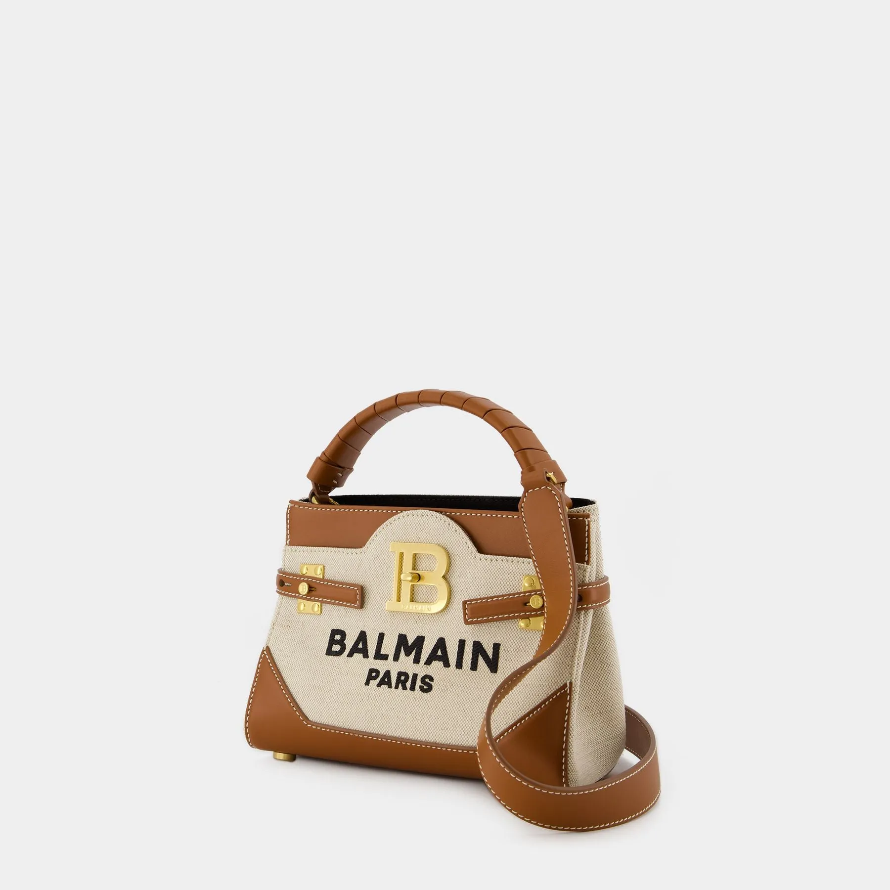 Balmain  Bbuzz 22 Shoulder Bag - Balmain - Canvas - Beige