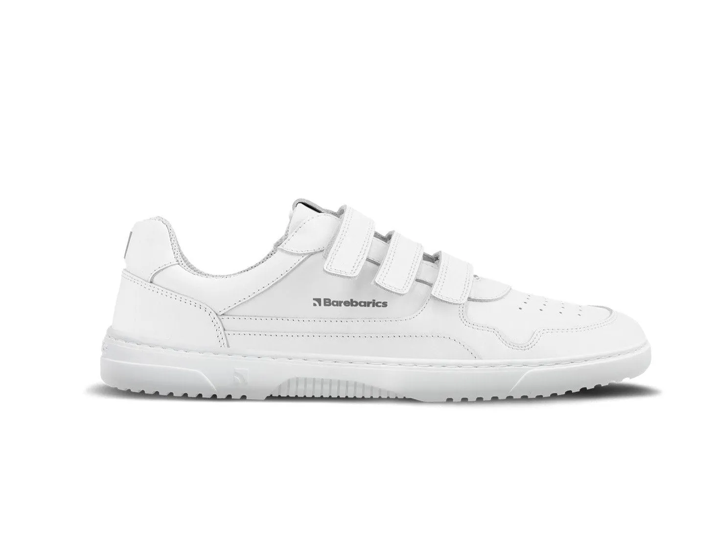 Barefoot Sneakers Barebarics Zing Velcro - All White - Leather