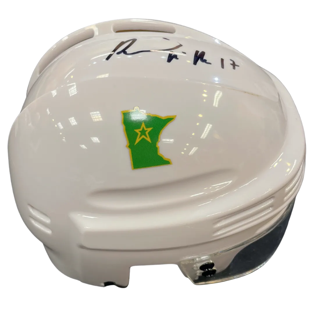 Basil McRae Autographed SotaStick Art North State Mini Helmet