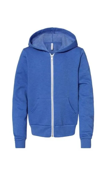 Bella + Canvas 3739Y Youth Sponge Fleece Full-Zip Hoodie