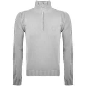 Belstaff Mineral Quarter Zip Jumper Grey