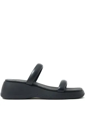 Bimba y Lola leather-strap wedge sandals - Black