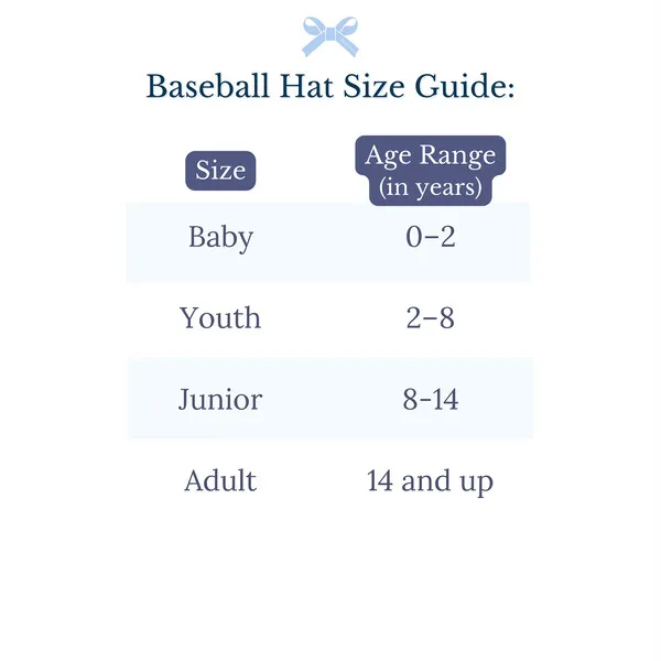 Bits & Bows Customizable Bow Baseball Hat, Blue