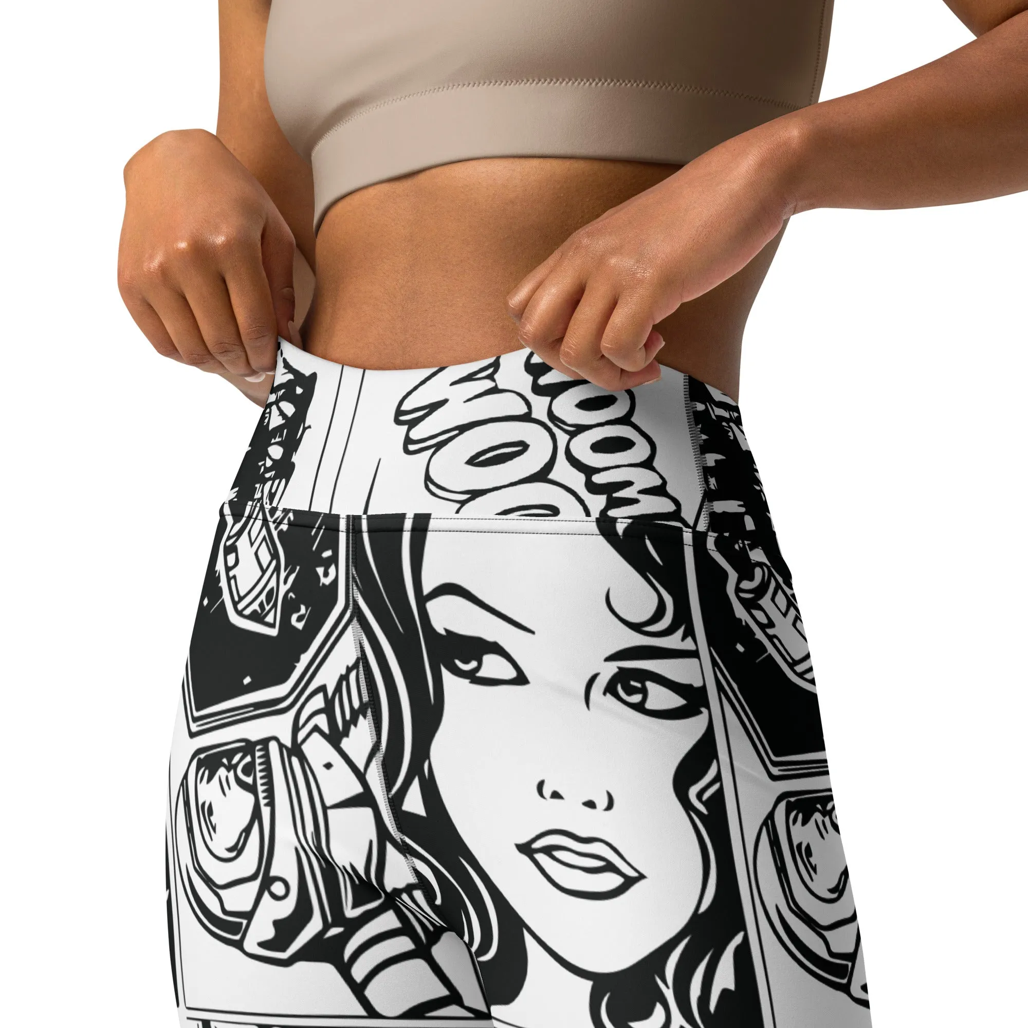 Black  & White Comic Book Yoga Leggings