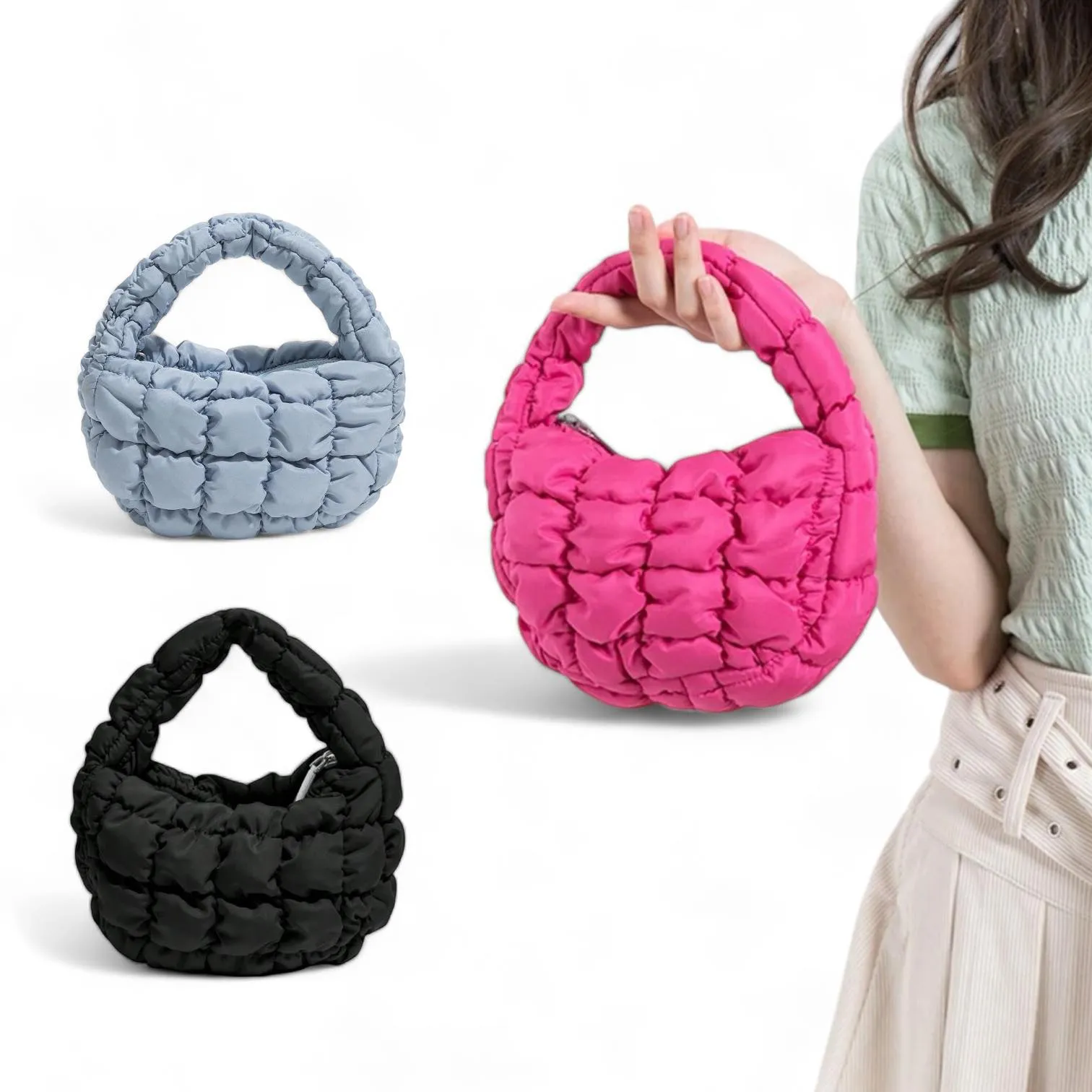 BOLSO Quilted Puff Mini Handbag