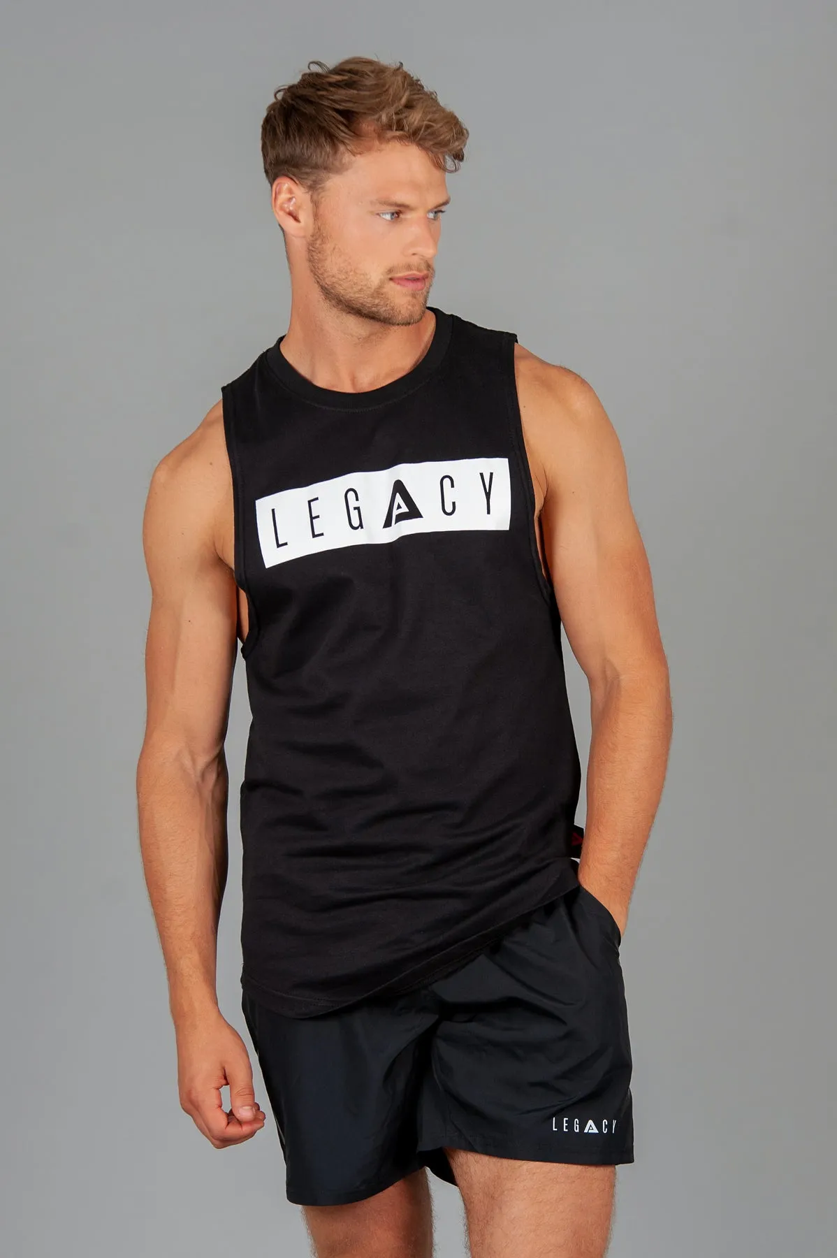 Boxed Logo Tank Black