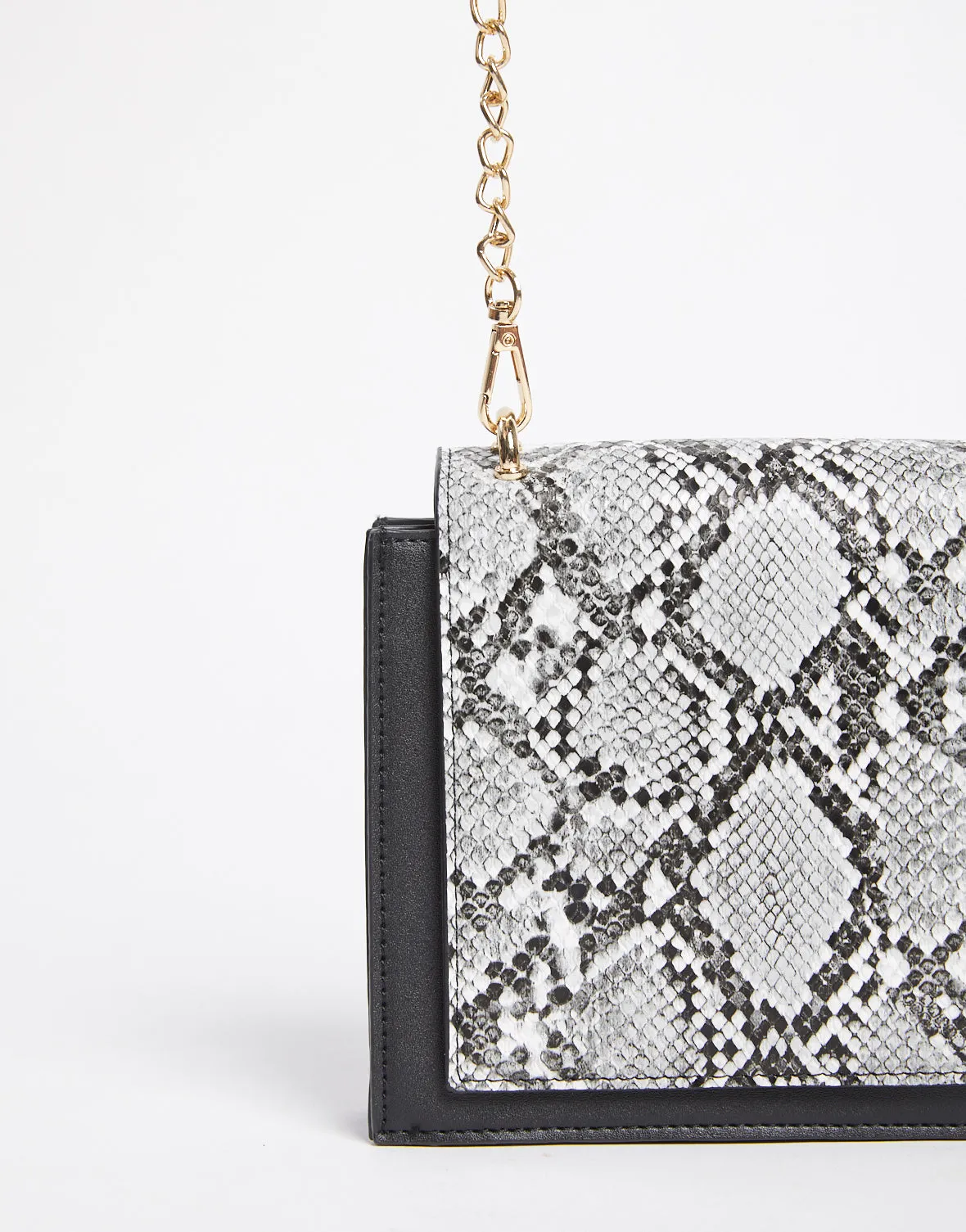 Boxy Snakeskin Shoulder Bag