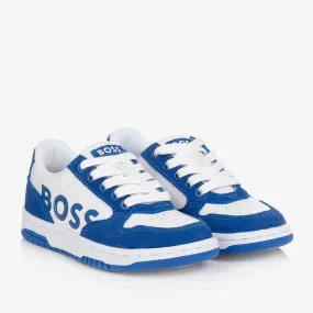 Boys Blue & White Lace-Up Trainers