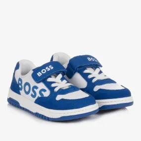 Boys Blue & White Velcro Trainers