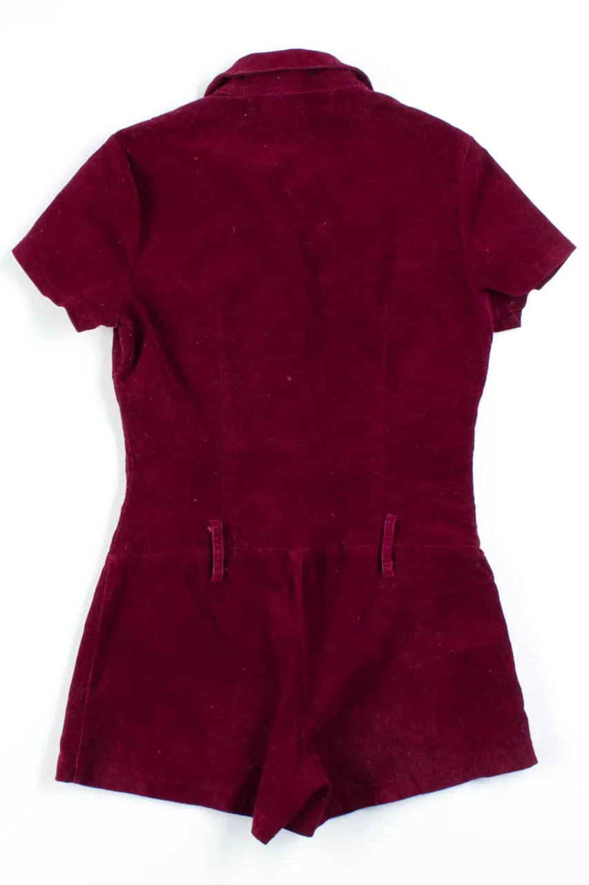 Burgundy Corduroy Romper