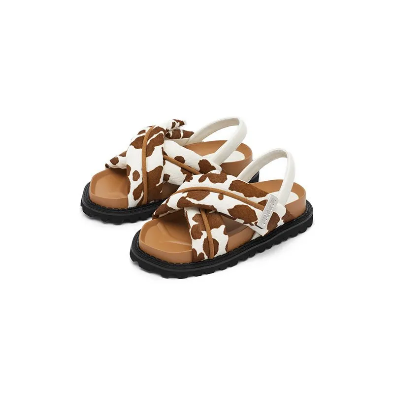 Butterfly Manor Thorns Series White And Brown Sandals-