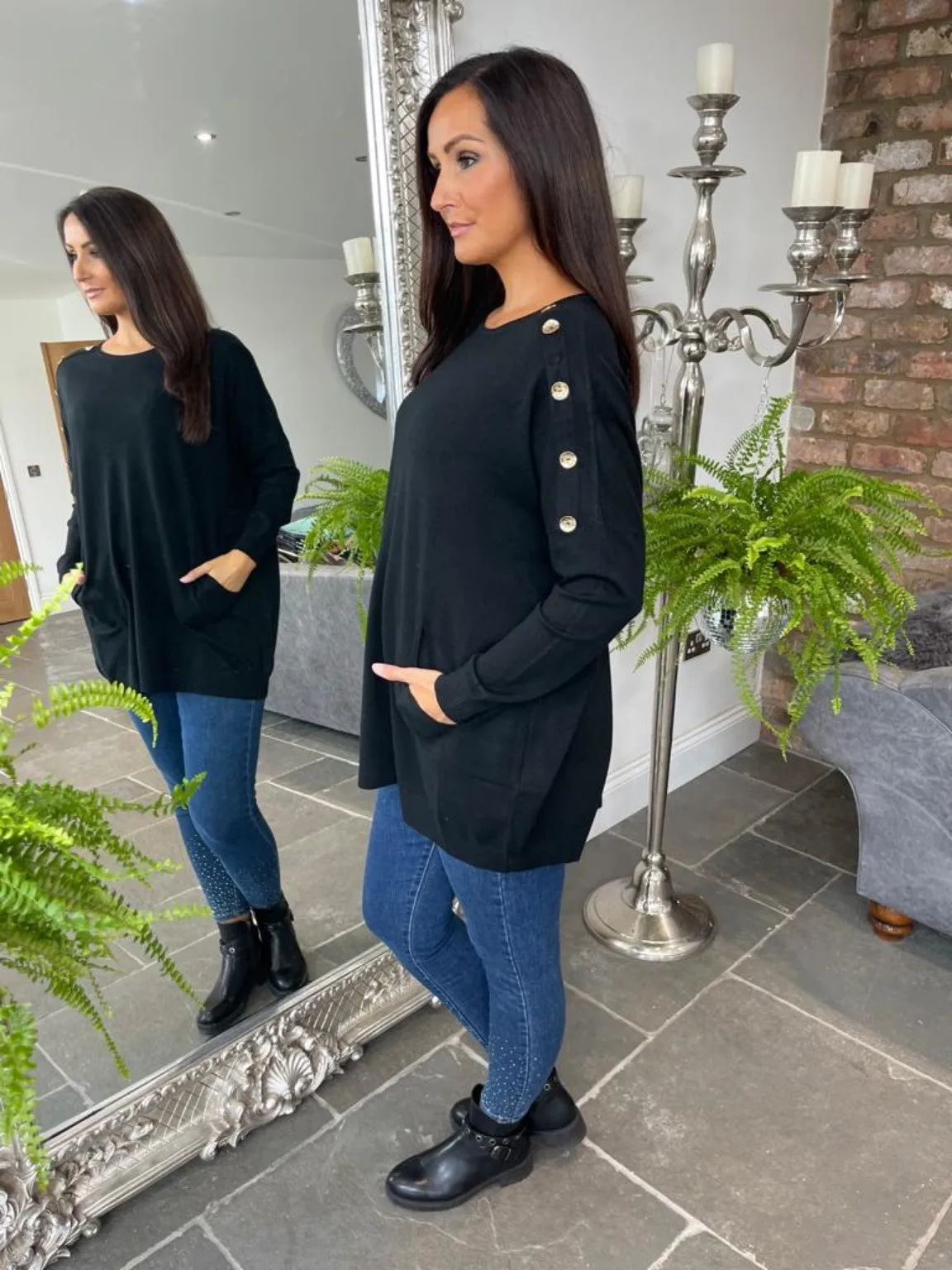 Button Sleeve Jumper Georgia