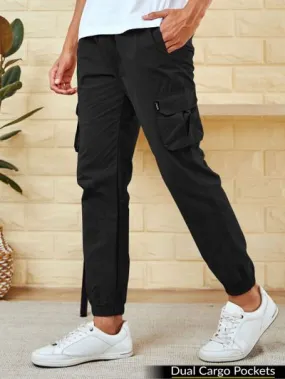 Buy Black Dual Pocket Cargo Joggers Online in India -Beyoung