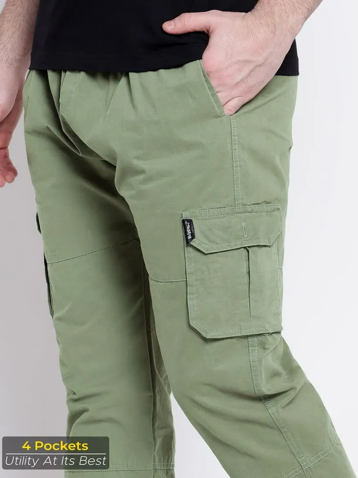 Buy Pale Olive Dual Pocket Cargo Joggers Online in India -Beyoung