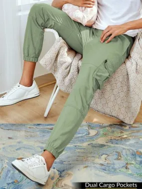 Buy Pale Olive Dual Pocket Cargo Joggers Online in India -Beyoung