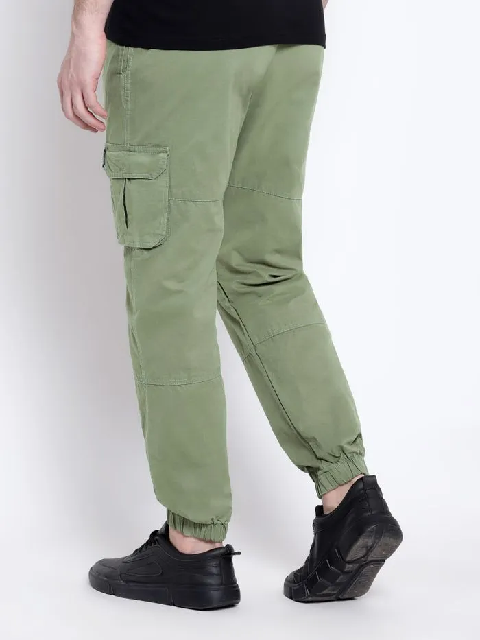 Buy Pale Olive Dual Pocket Cargo Joggers Online in India -Beyoung