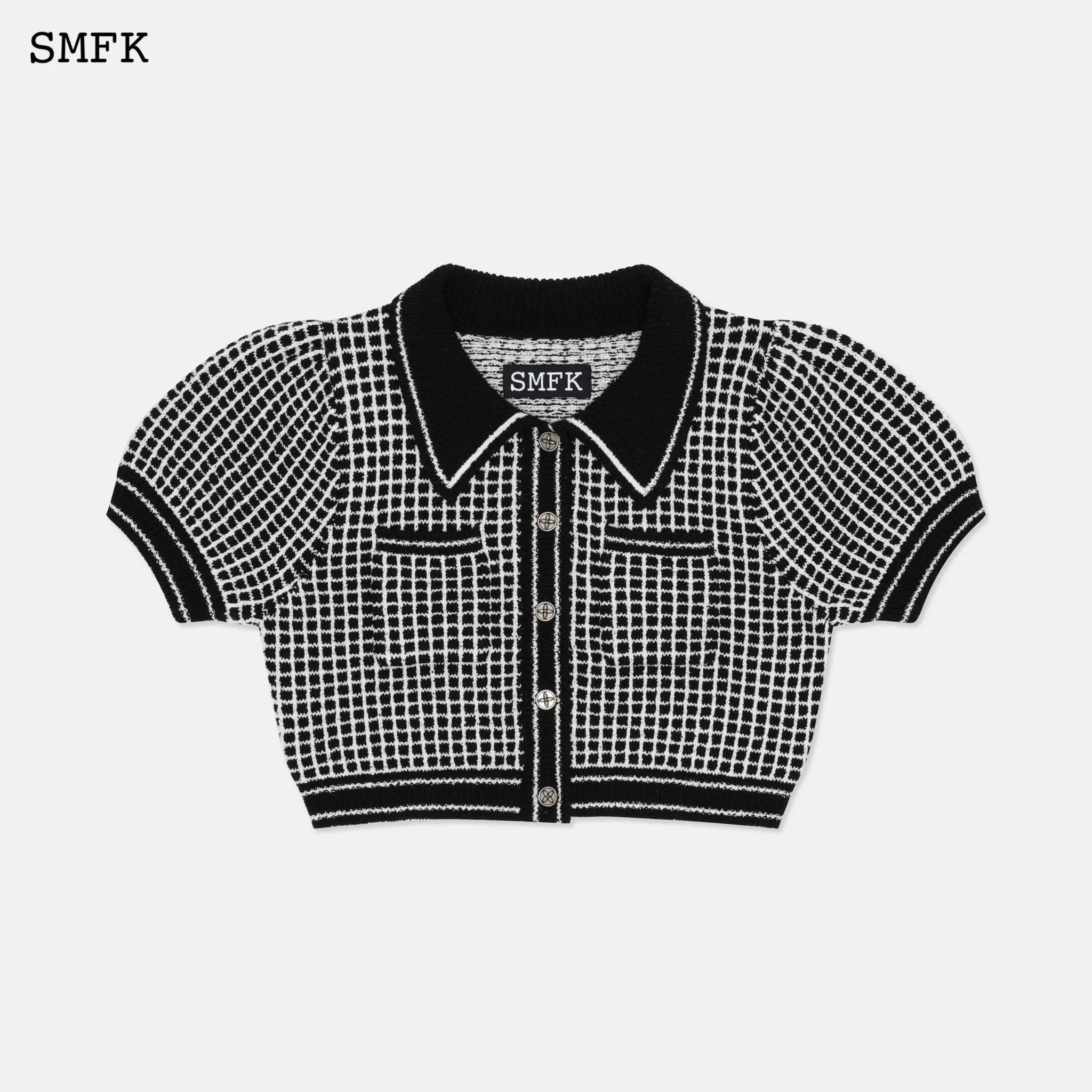 Campus Black And White Checkered Polo-