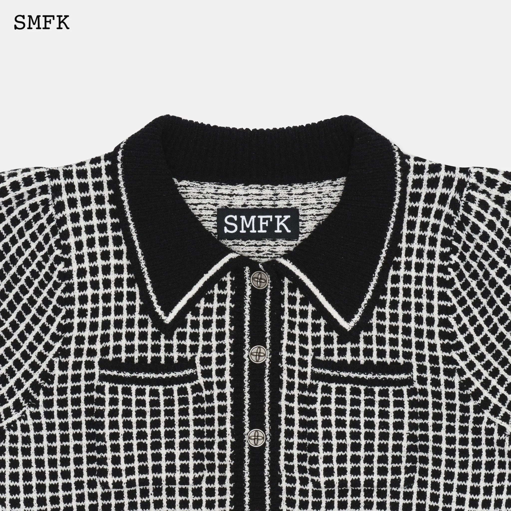 Campus Black And White Checkered Polo-