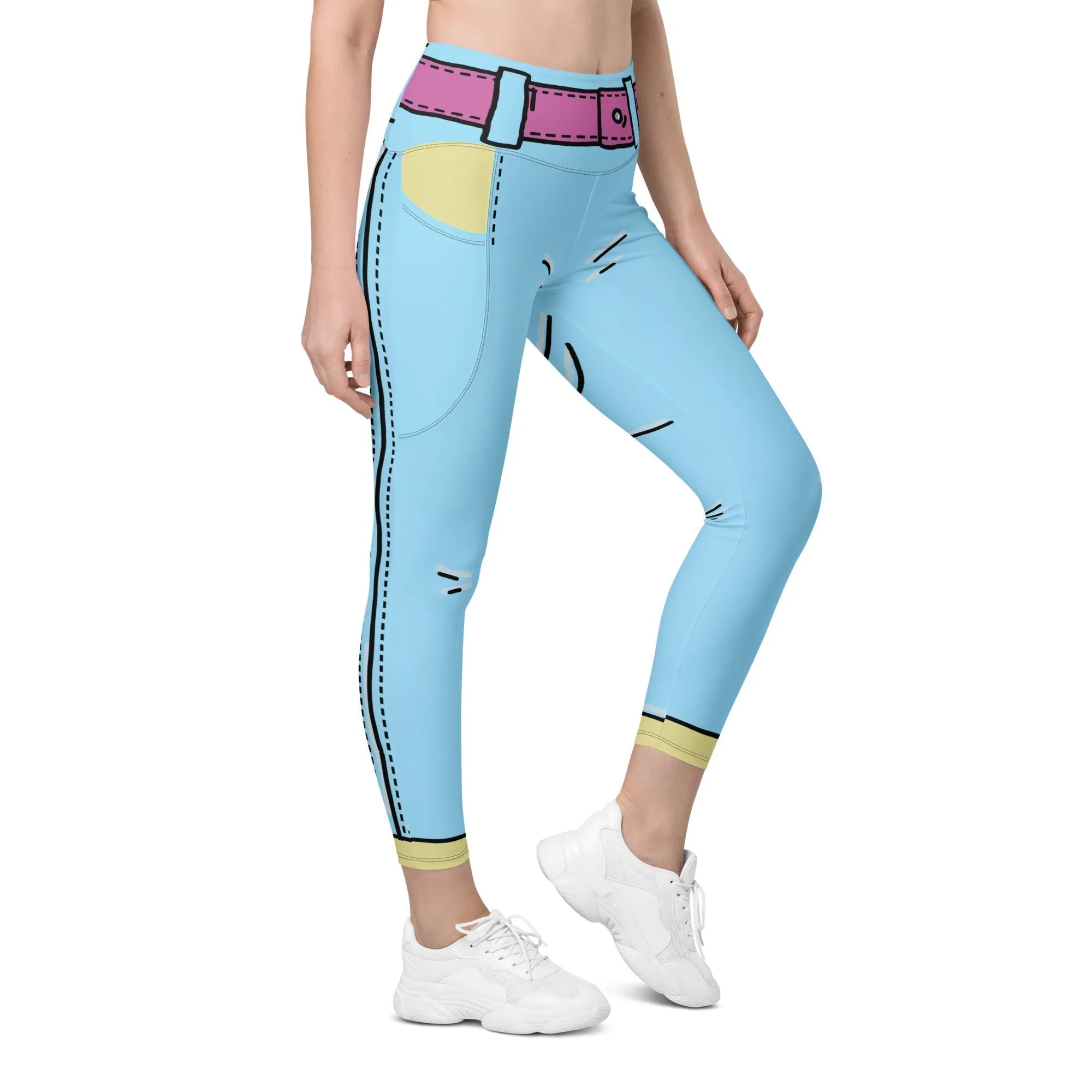 Cartoonized Leggings With Pockets