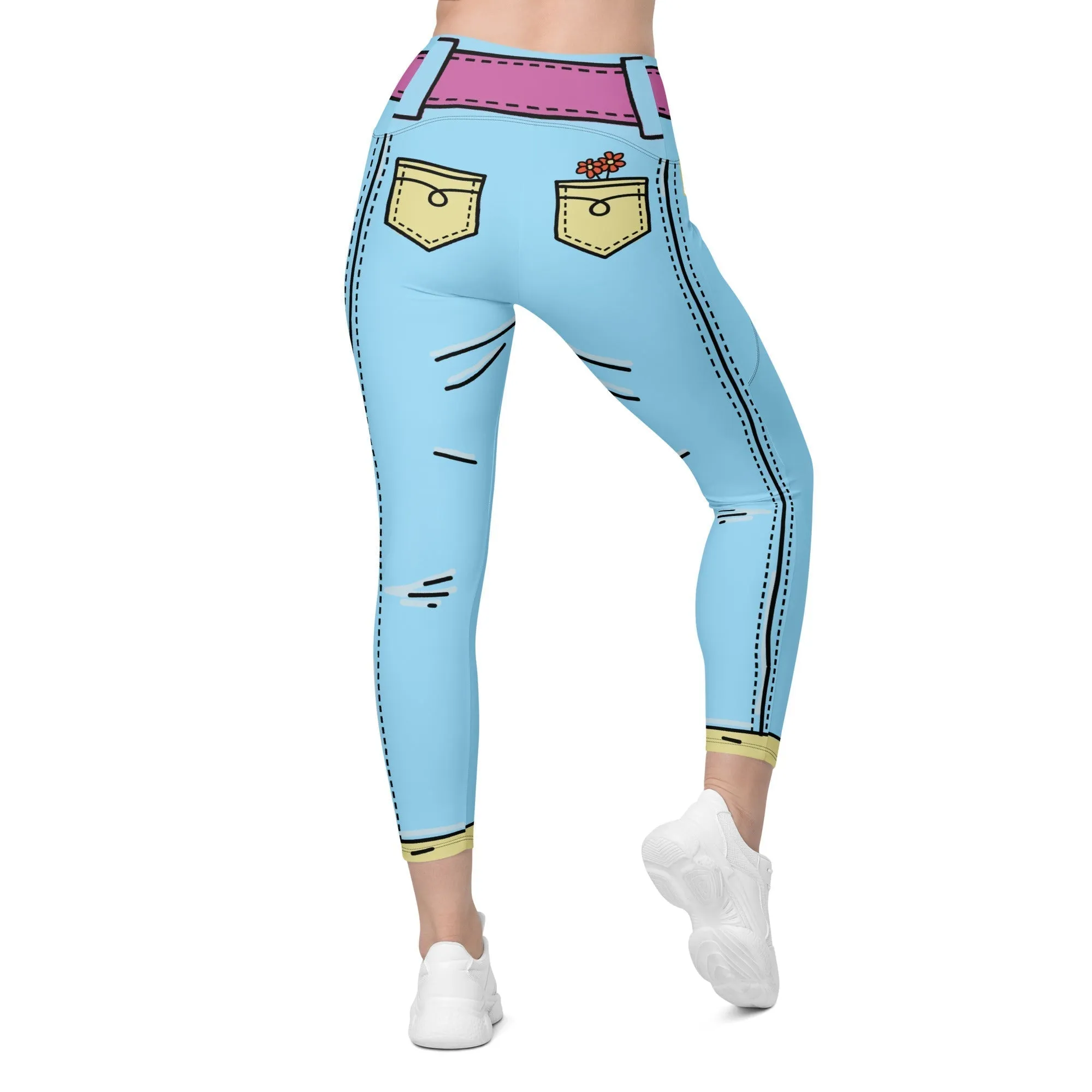 Cartoonized Leggings With Pockets