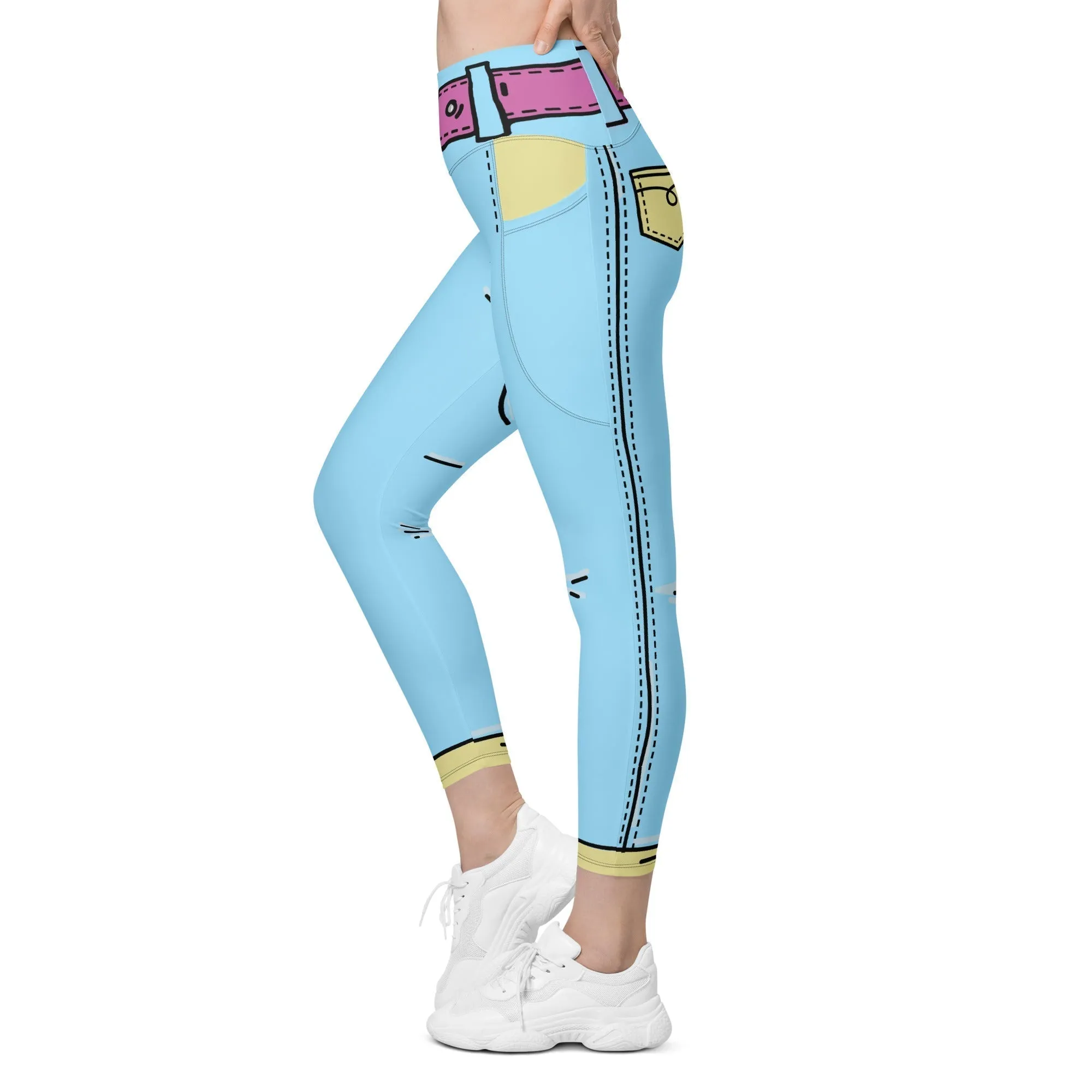 Cartoonized Leggings With Pockets