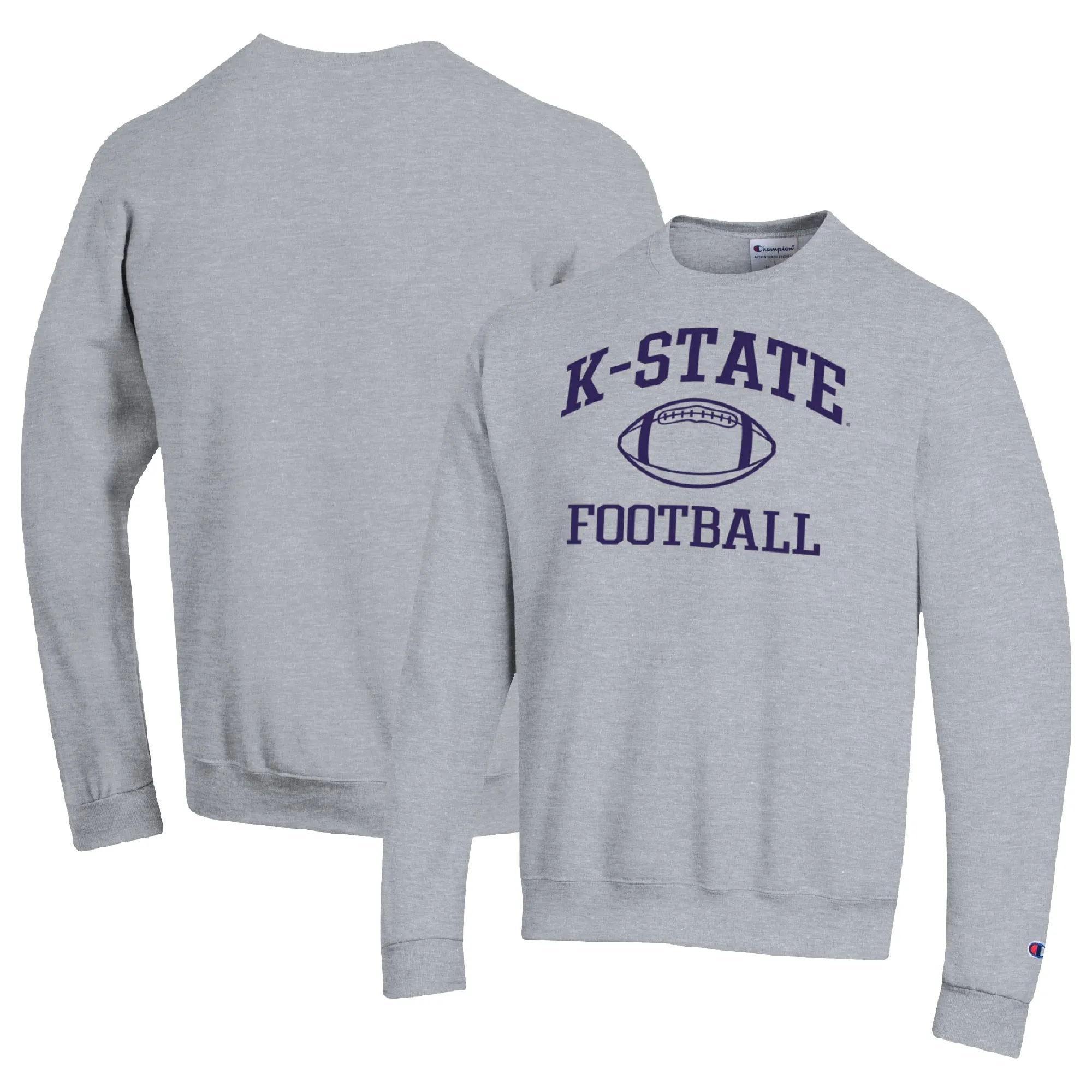 Champion Kansas State Wildcats Heather Gray Football Icon Pullover Sweatshirt